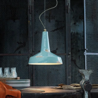 Ferroluce Hängande Lampa <strong>Alpha Vintage</strong>  Azur ∅ 35cm