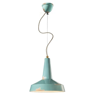 Ferroluce Hängande Lampa <strong>Alpha Vintage</strong>  Azur ∅ 35cm