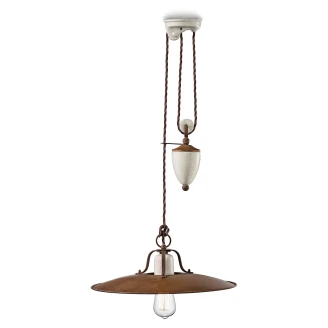 Ferroluce Hängande Lampa <strong>Grunge</strong>  Beige Krakelerad ∅ 40 cm