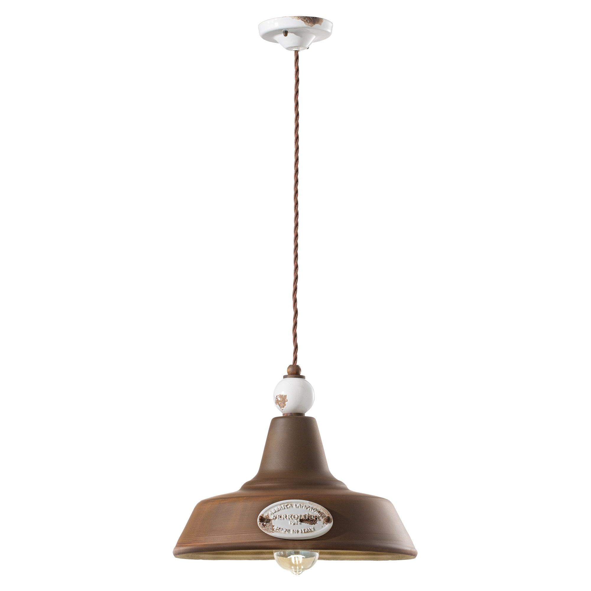 Ferroluce Hängande Lampa Grunge Vintage Vit ∅ 35 cm