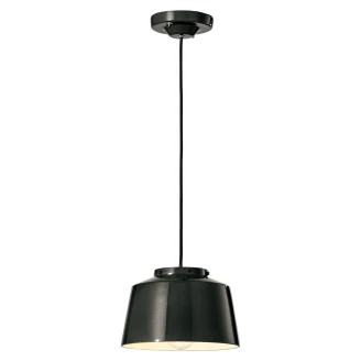 Ferroluce Hängande Lampa <strong>50’s</strong>  Svart Emalj ∅ 23 cm