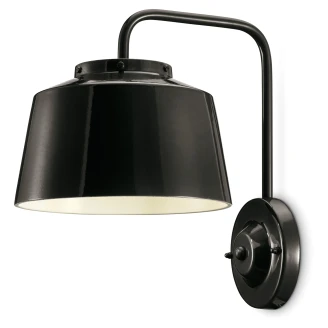 Ferroluce Vägglampa <strong>50’s</strong>  Svart Emalj