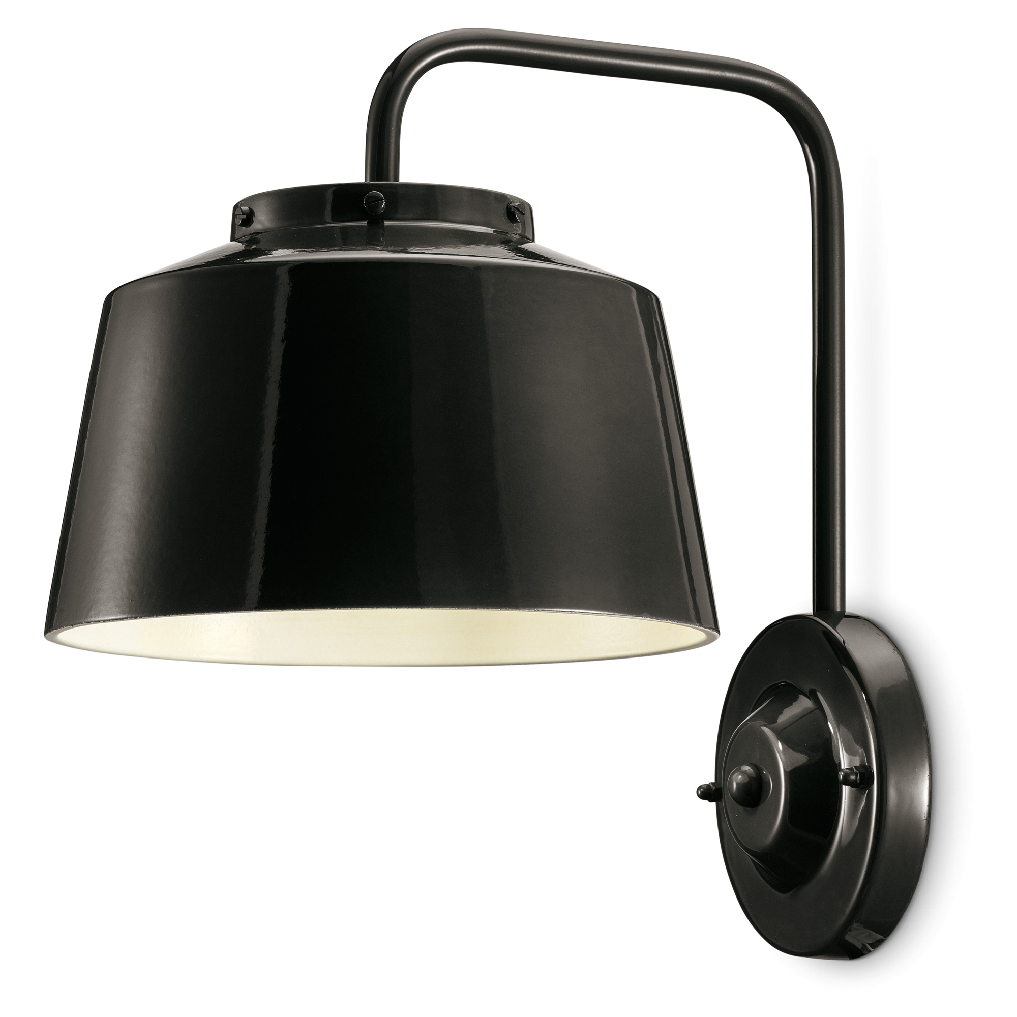 Ferroluce Vägglampa 50’s Svart Emalj