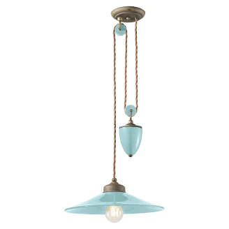 Ferroluce Hängande Lampa <strong>Colors</strong>  Turkos ∅ 35 cm