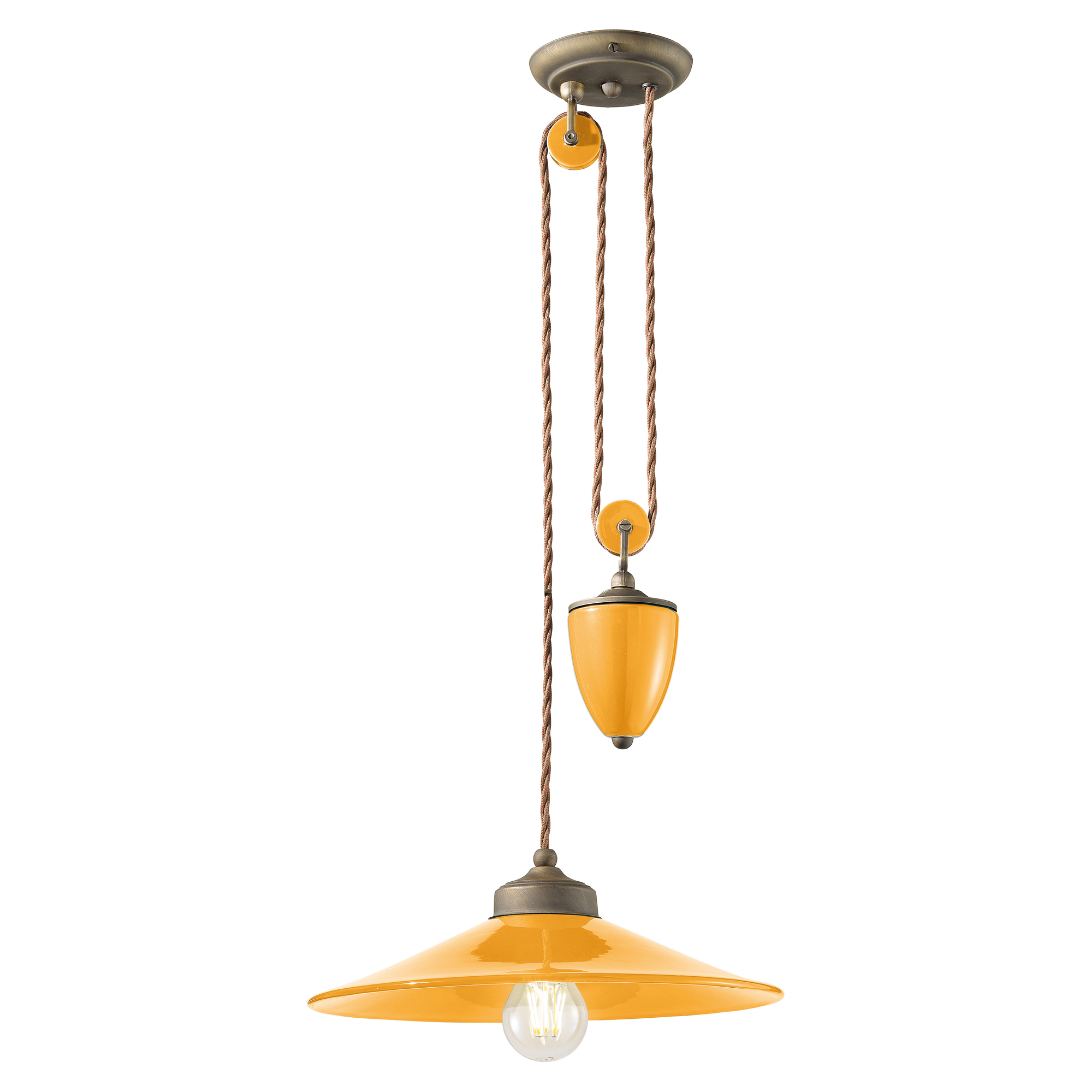 Ferroluce Hängande Lampa Colors Gul ∅ 35 cm