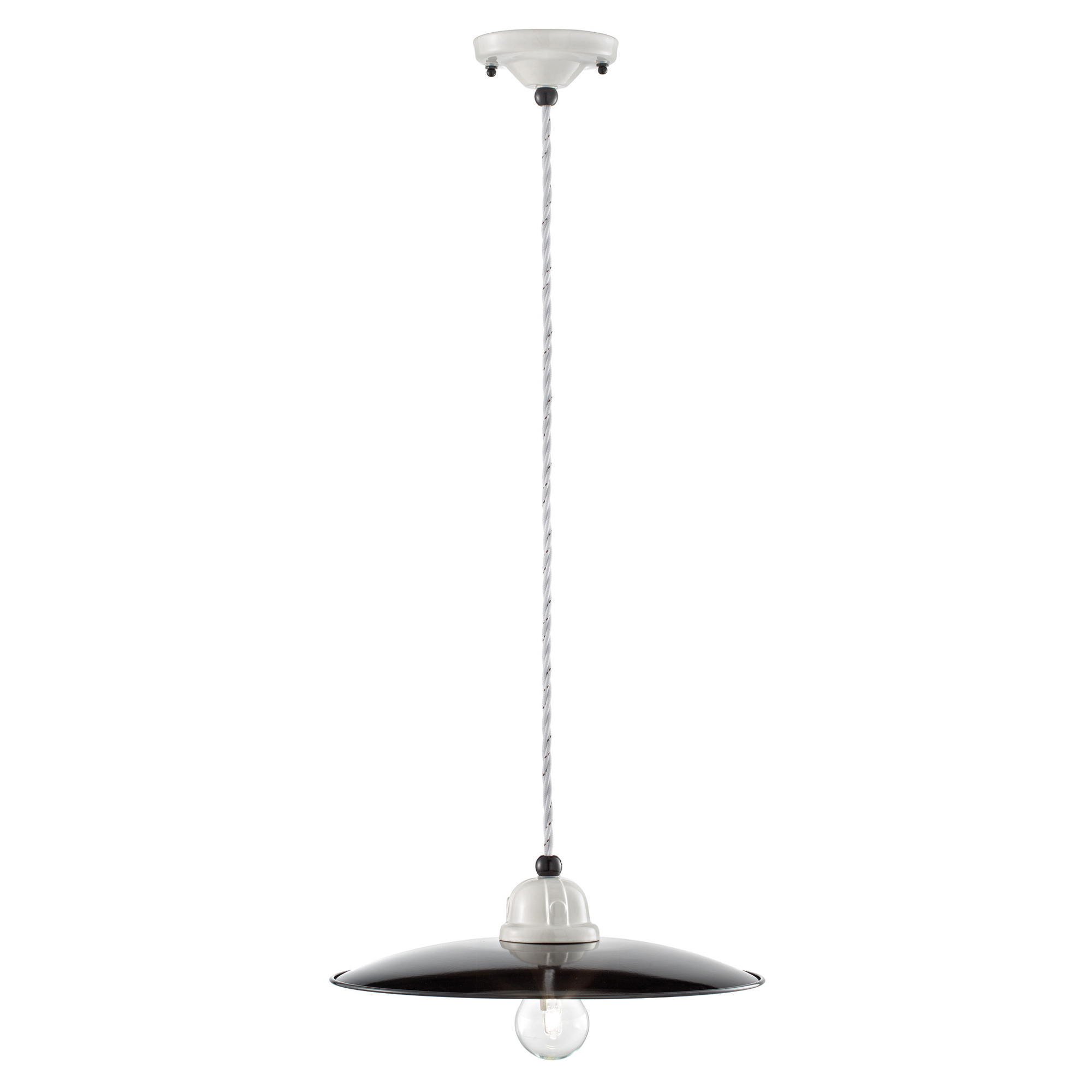 Ferroluce Hängande Lampa B&W Svart, Vit ∅ 30 cm