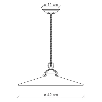 Ferroluce Hängande Lampa <strong>B&W</strong>  Vit Emalj ∅ 42 cm