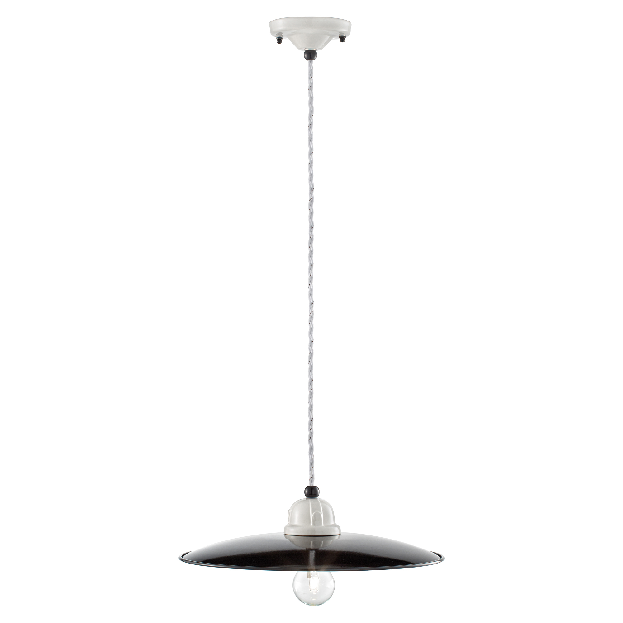 Ferroluce Hängande Lampa B&W Svart, Vit ∅ 35 cm