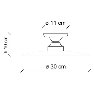 Ferroluce Taklampa <strong>B&W</strong>  Svart, Vit ∅ 30 cm