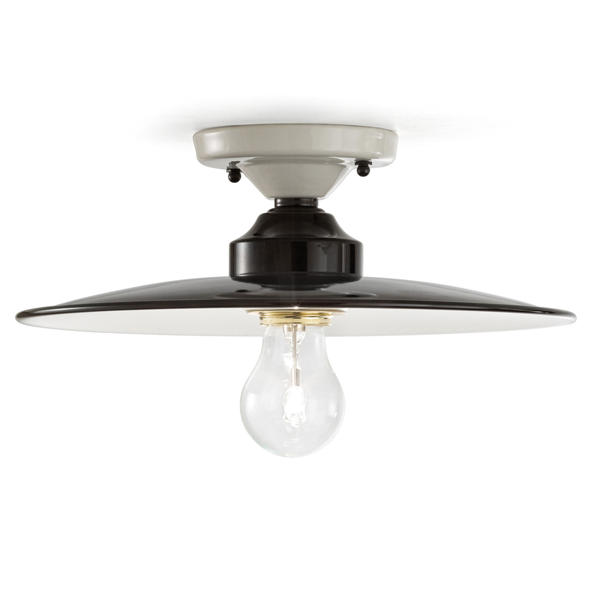 Ferroluce Taklampa B&W Svart, Vit ∅ 30 cm