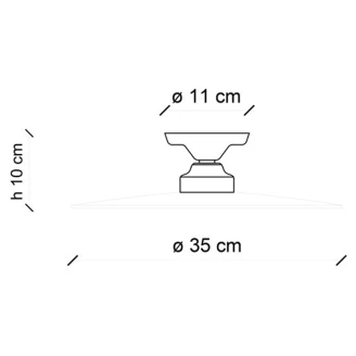 Ferroluce Taklampa <strong>B&W</strong>  Svart, Vit ∅ 35 cm