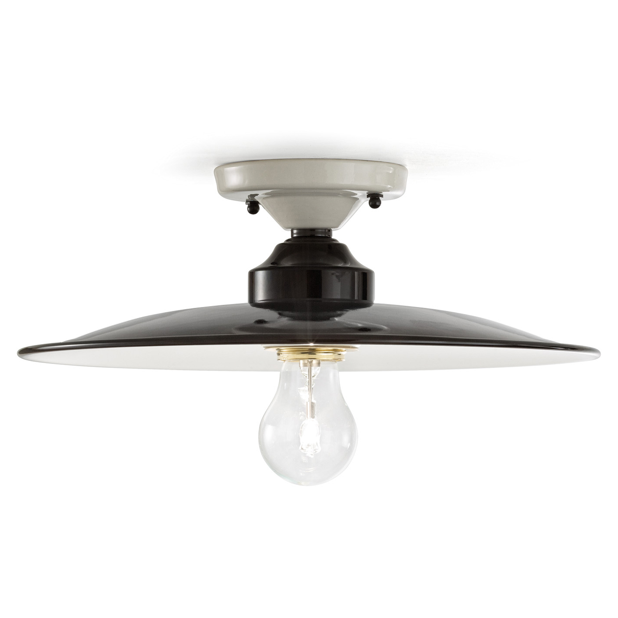 Ferroluce Taklampa B&W Svart, Vit ∅ 35 cm