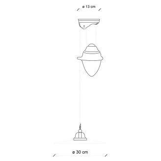 Ferroluce Hängande Lampa Upp och Ned <strong>B&W</strong>  Svart, Vit ∅ 30 cm