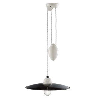 Ferroluce Hängande Lampa Upp och Ned <strong>B&W</strong>  Svart, Vit ∅ 35 cm