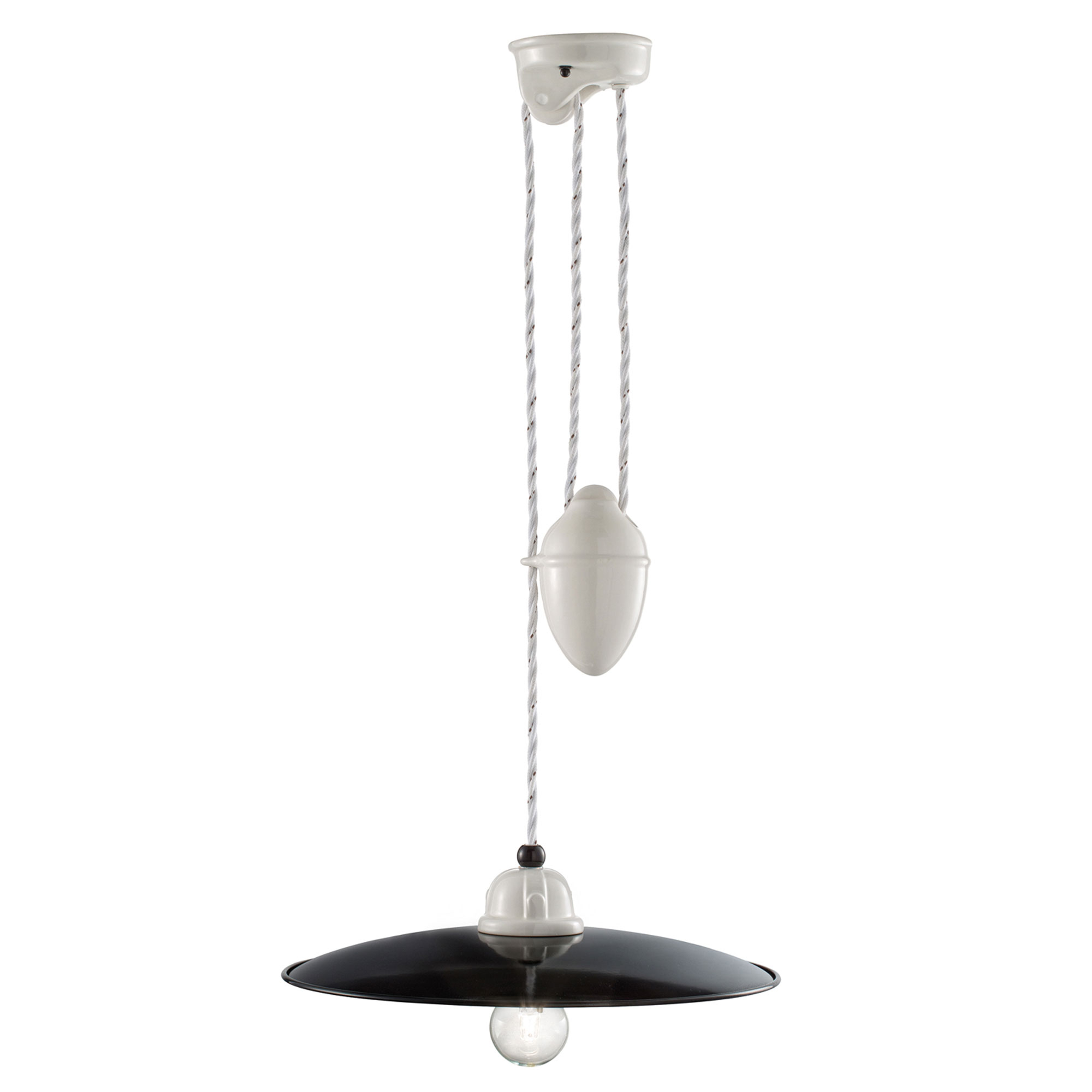 Ferroluce Hängande Lampa Upp och Ned B&W Svart, Vit ∅ 35 cm