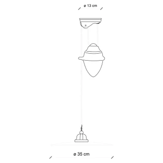 Ferroluce Hängande Lampa Upp och Ned <strong>B&W</strong>  Svart, Vit ∅ 35 cm