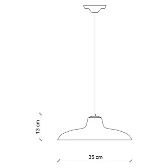 Ferroluce Hängande Lampa <strong>B&W</strong>  Svart Emalj