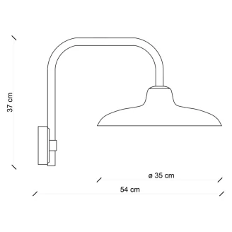 Ferroluce Vägglampa <strong>B&W</strong>  Svart Emalj ∅ 35 cm
