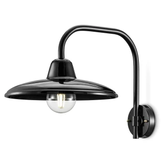 Ferroluce Vägglampa <strong>B&W</strong>  Svart Emalj ∅ 35 cm