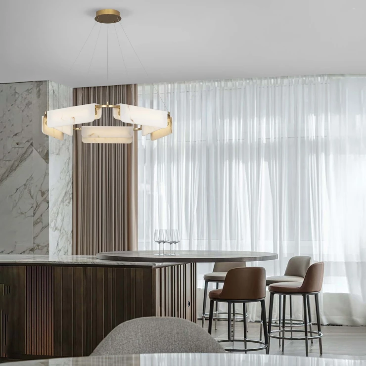 Nova Luce Hengende Lampe Aider Gull, Beige Matt Ø 93 cm