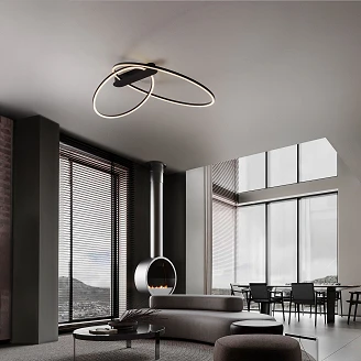 Nova Luce Taklampa <strong>Kiklos</strong>  Dubbel Svart Matt