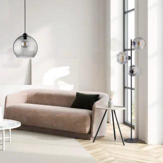 Hängande Lampa Flamma Transparent Grafit Blank