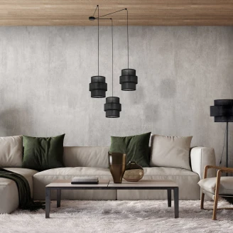 Hängande Lampa <strong>Luma</strong>  Trio Svart Matt 210 cm