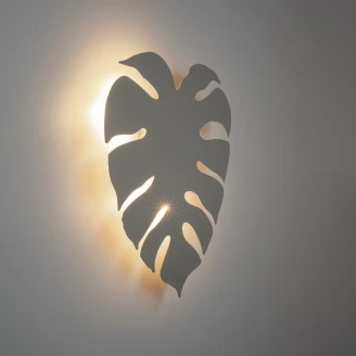 Vägglampa <strong>Monstera Leaves</strong>  Beige Matt