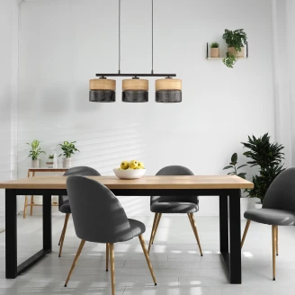 Hängande Lampa Trio <strong>Nira</strong>  Svart, Ek Matt