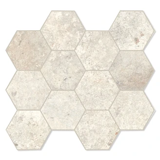 Unicomstarker Hexagon Klinker <strong>Debris</strong>  Talc Matt 30x34 cm