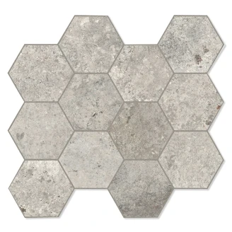 Unicomstarker Hexagon Klinker <strong>Debris</strong>  Cinder Matt 30x34 cm