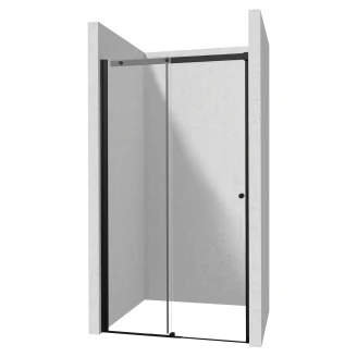 Duschhörn med Skjutdörr <strong>Kerria Plus</strong> 100 + 90 cm Svart Matt