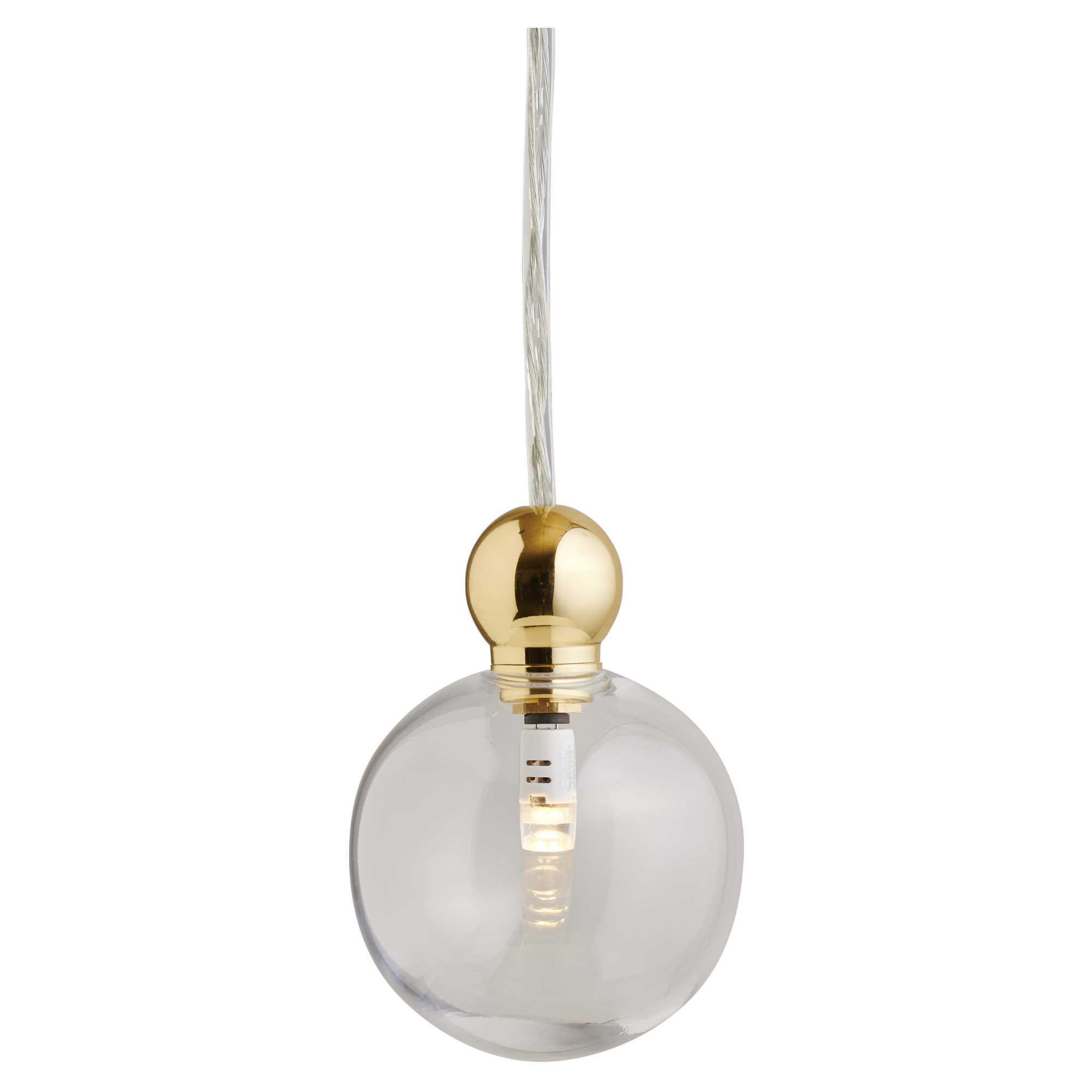 Ebb & Flow Hängande Lampa M Uva Transparent, Guld (Utan Takkopp)