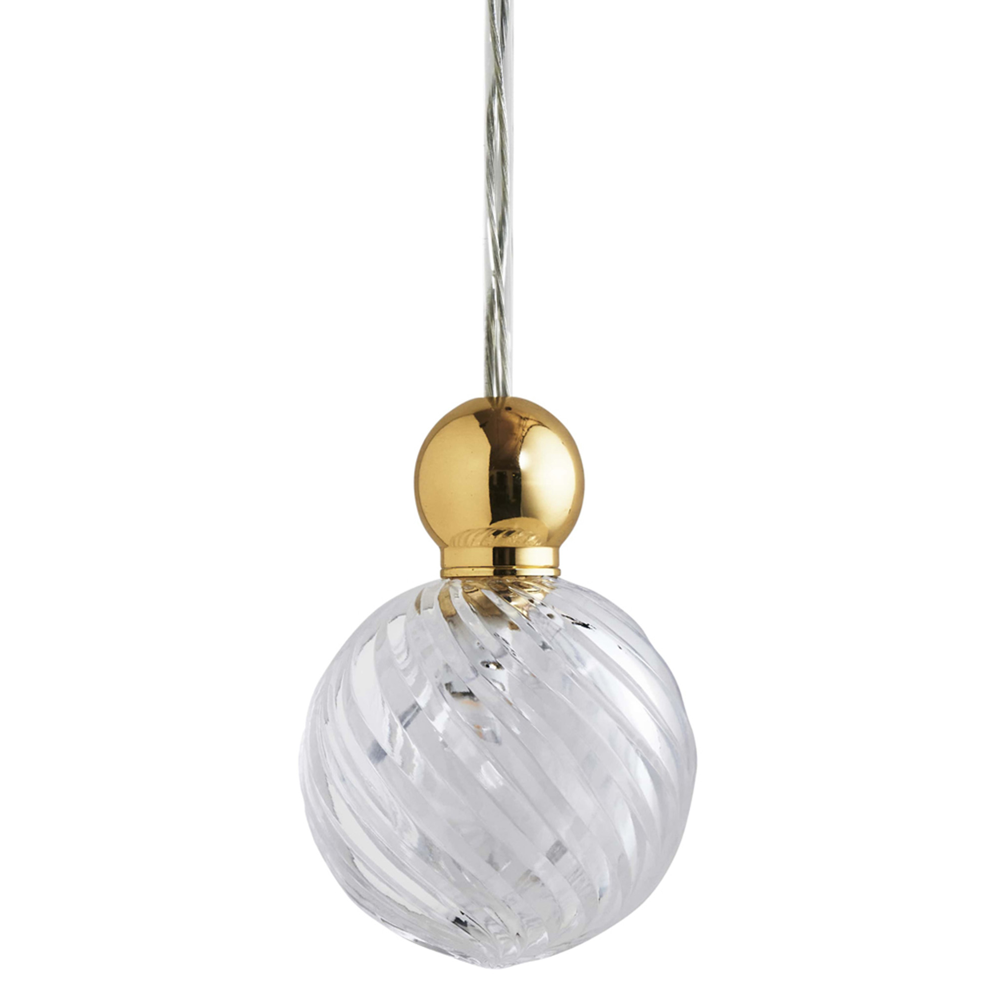 Ebb & Flow Hängande Lampa M Uva Virvel Transparent, Guld (Utan Takkopp)