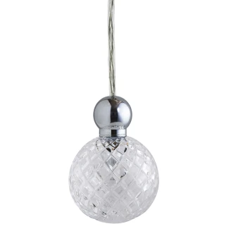 Ebb & Flow Hängande Lampa M <strong>Uva</strong>  Liten Rutig Transparent, Silver (Utan Takkopp)