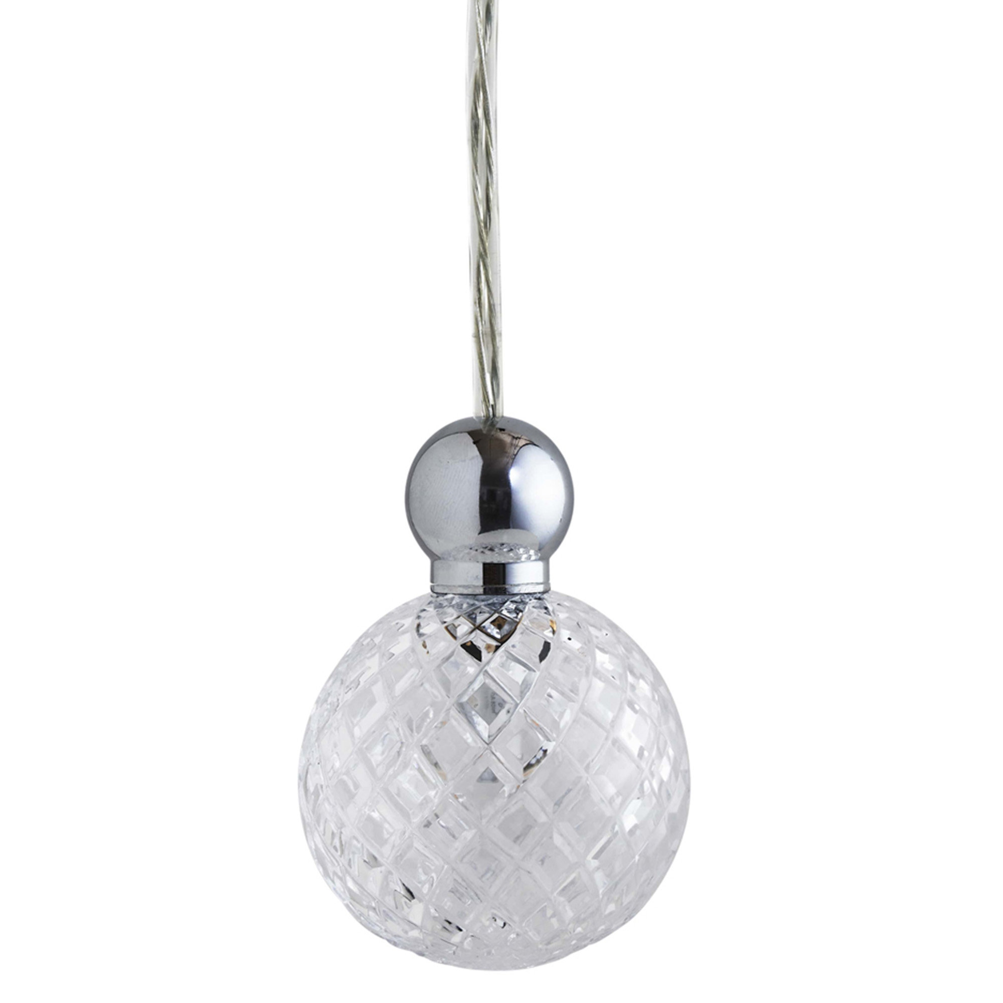 Ebb & Flow Hängande Lampa M Uva Liten Rutig Transparent, Silver (Utan Takkopp)