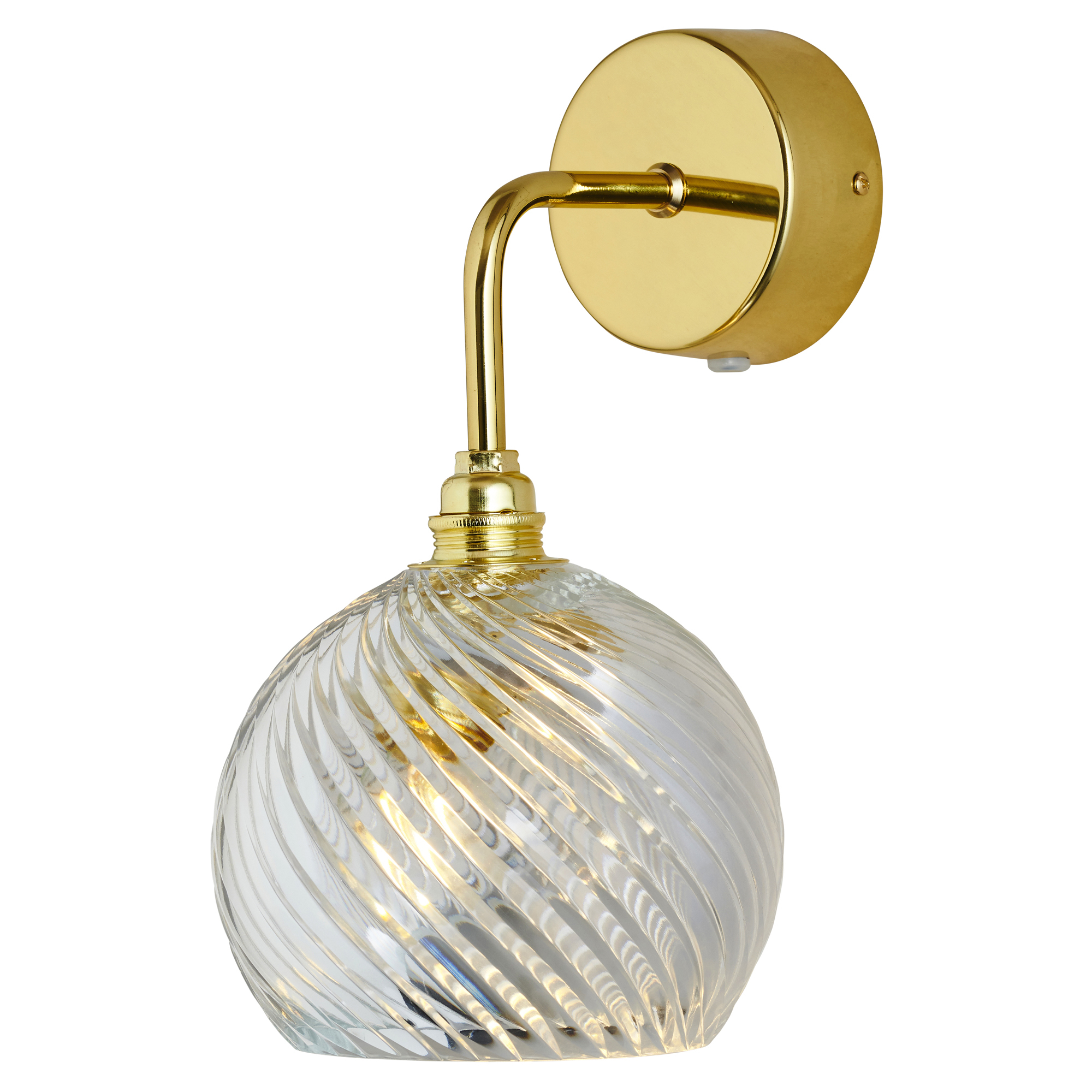 Ebb & Flow Vägglampa Rowan Crystal Virvel Transparent, Guld