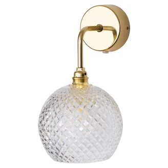 Ebb & Flow Vägglampa <strong>Rowan Crystal</strong>  Liten Rutig Transparent, Guld