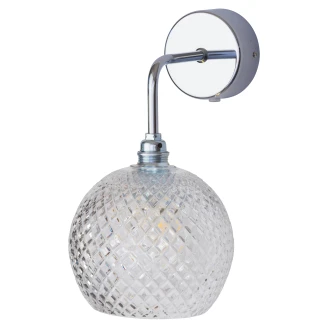 Ebb & Flow Vägglampa <strong>Rowan Crystal</strong>  Liten Rutig Transparent, Silver