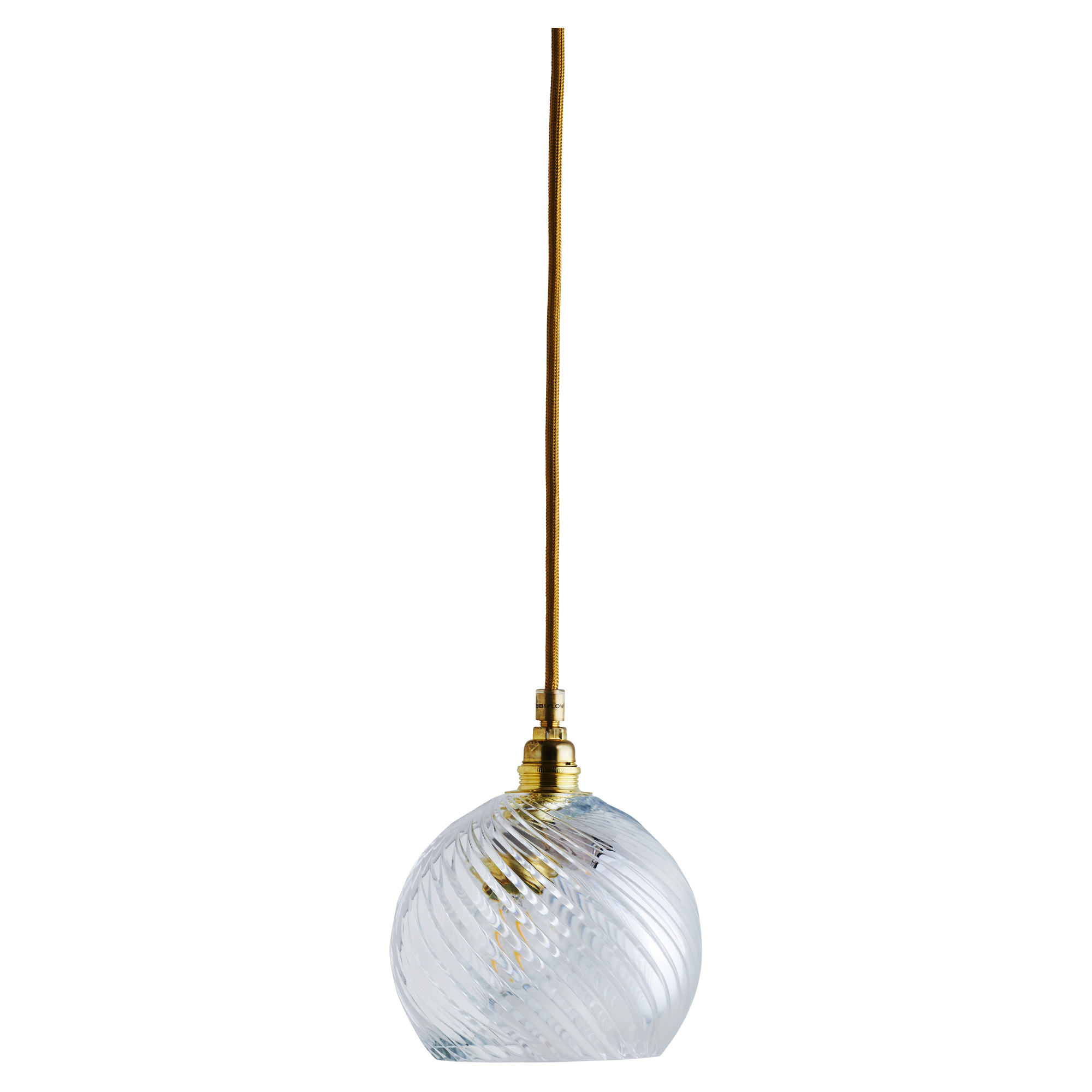 Ebb & Flow Hängande Lampa S Rowan Crystal Virvel Transparent, Guld