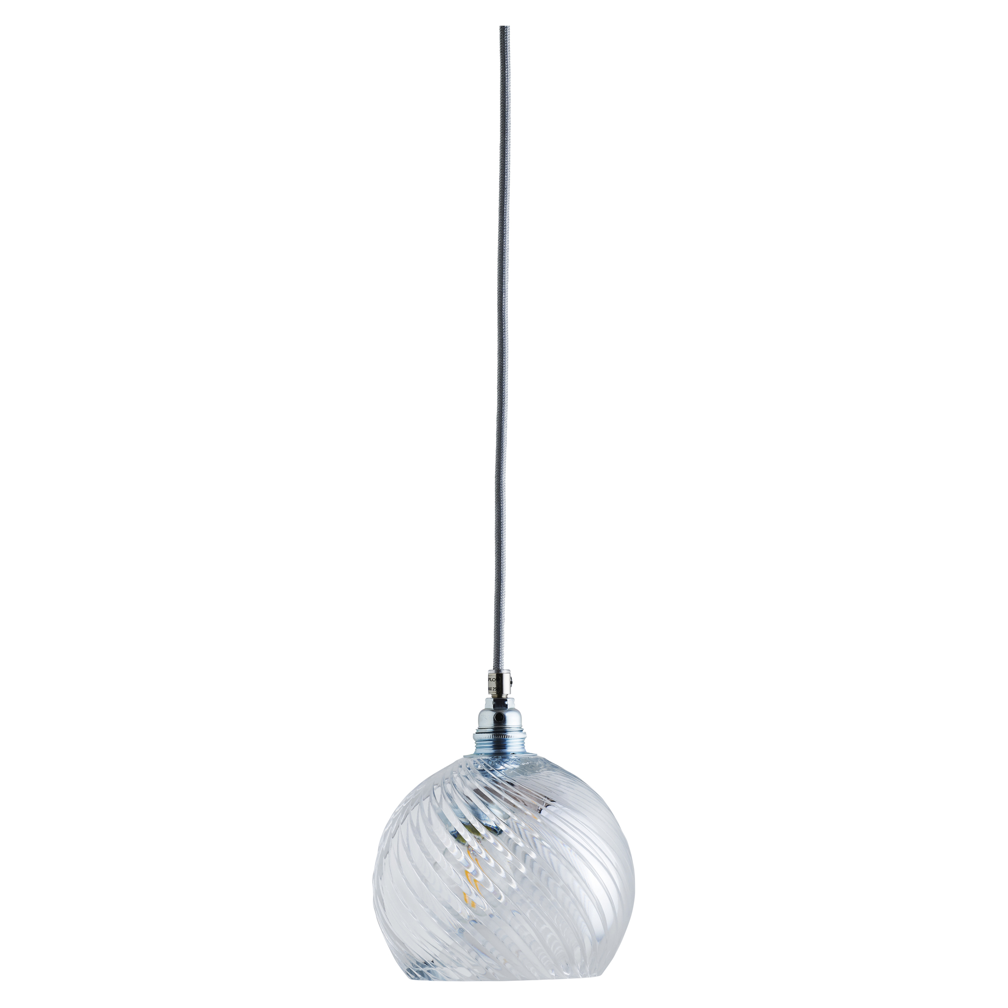 Ebb & Flow Hängande Lampa S Rowan Crystal Virvel Transparent, Silver