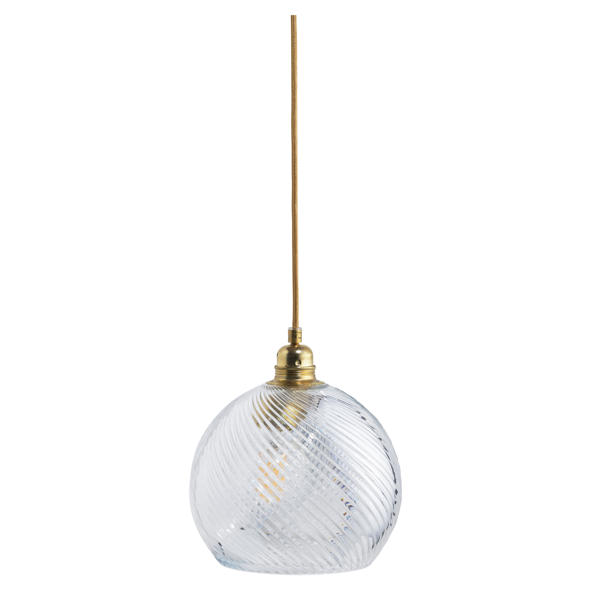 Ebb & Flow Hängande Lampa M Rowan Crystal Virvel Transparent, Guld