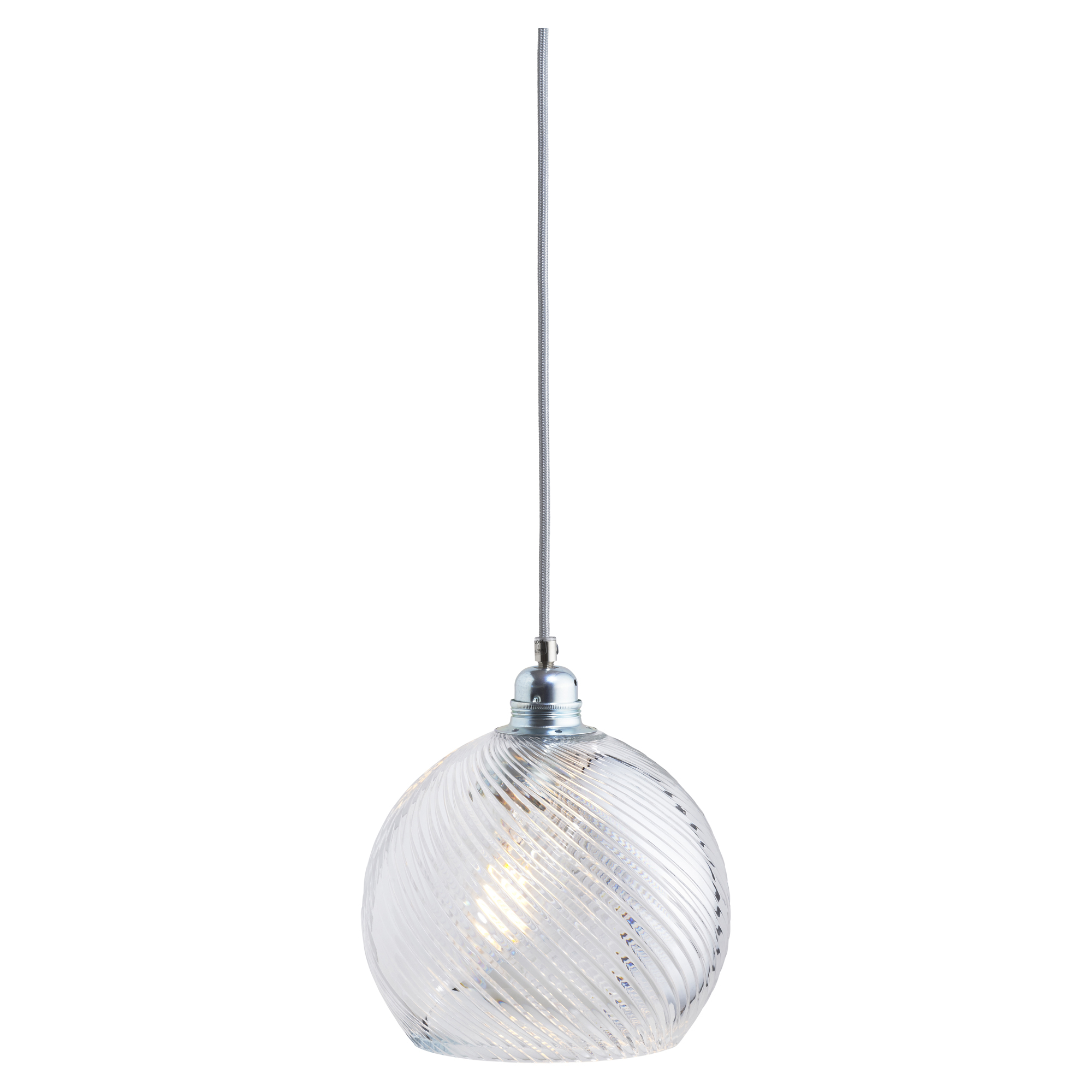 Ebb & Flow Hängande Lampa M Rowan Crystal Virvel Transparent, Silver