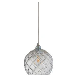 Ebb & Flow Hängande Lampa M <strong>Rowan Crystal</strong>  Stor Rutig Transparent, Silver