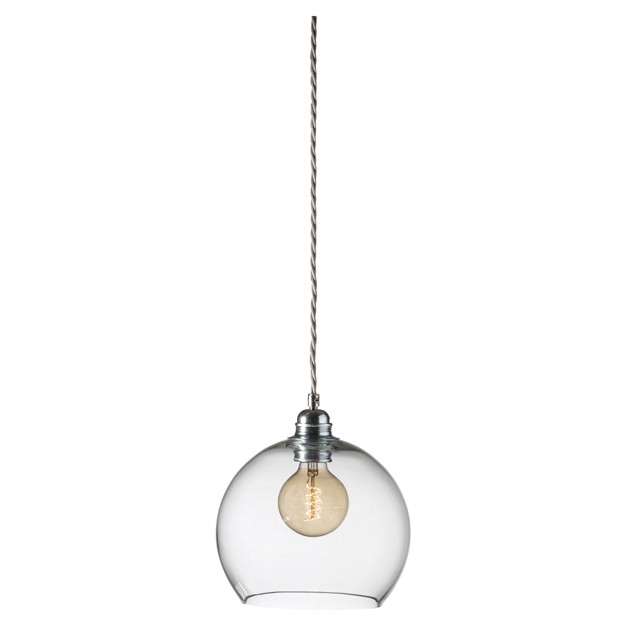 Ebb & Flow Hängande Lampa M Rowan Klar, Silver