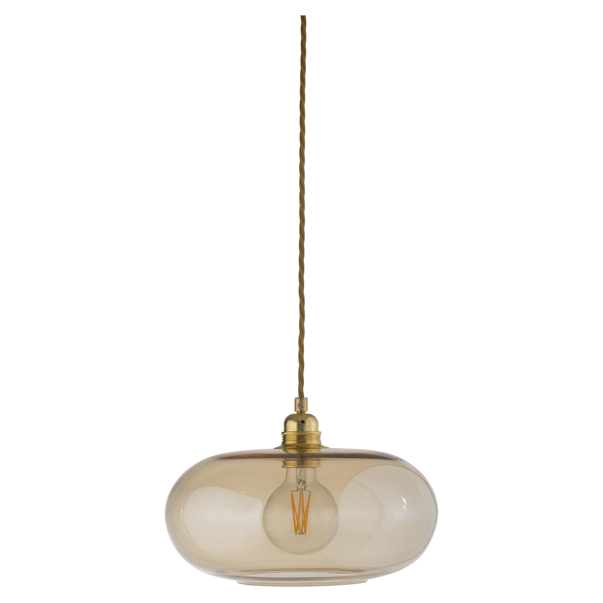 Ebb & Flow Hängande Lampa M Horizon Light Gyldensmoke, Guld