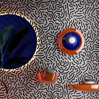 Ferroluce Vägglampa Voila Orange, Blå