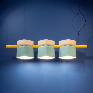 Ferroluce Hängande Lampa Yakitori Turkos, Beige