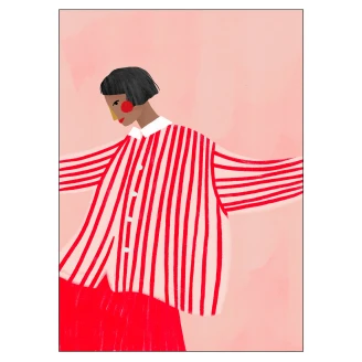 Poster <strong>Bea Muller</strong>  The Woman With the Red Stripes 30x40 cm