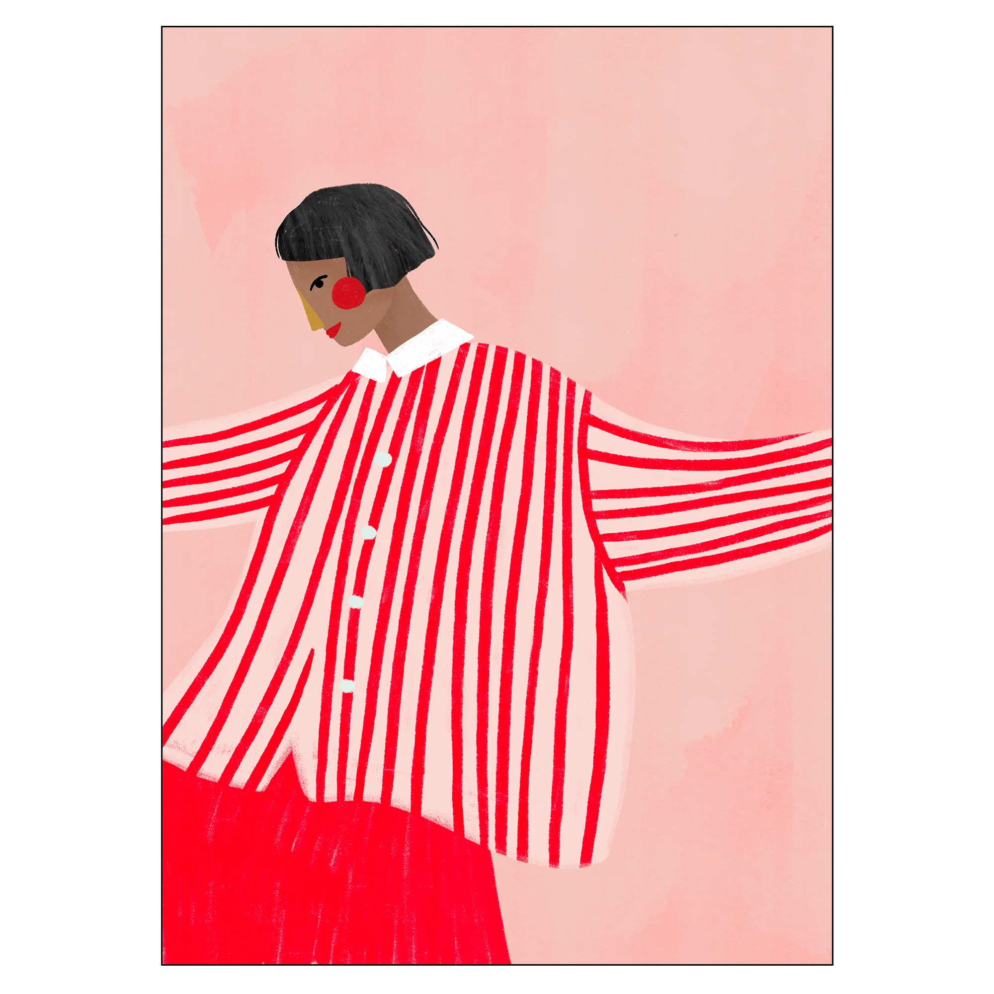 Poster Bea Muller The Woman With the Red Stripes 50x70 cm